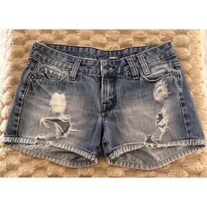 John John Women's Destroyed Zip Detail Jeans Shorts Size 38 BRAZIL/28 US